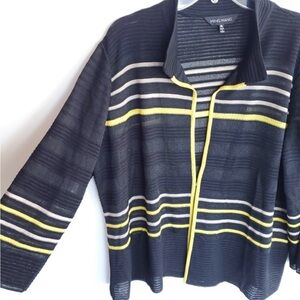 Ming Wang black, tan & yellow cardigan. Excellent Condition - no rips or tears